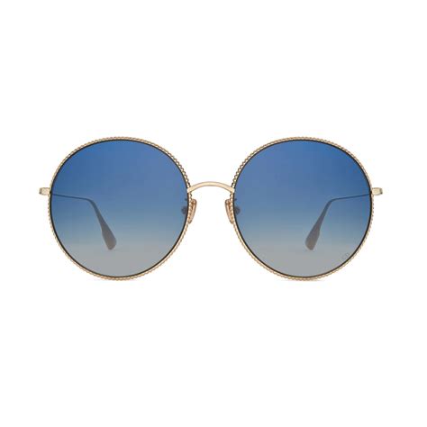 DiorSociety2F Shaded Blue to Gray Round Sunglasses